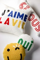 Christmas export North American handmade wool wool thread three-dimensional pillow I love life color letter cushion