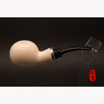 New Turkish Master F YAVUZ sepiolite pipe atmospheric chamber glossy bucket 925 silver Special Grade C29