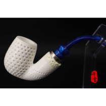 New Turkish Reis Ornament hand-carved 925 silver cavity meerschaum pipe X16