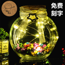 Creative Lucky Star glass transparent wishing bottle finished cork drifting five-pointed star paper birthday gift for boyfriend