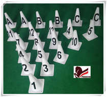 Equestrian steeplechase training race Tapered number mark letter mark