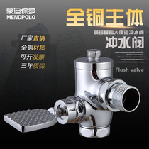All copper squatting toilet flush valve 90 degree corner right angle corner foot stool flush valve foot delay valve