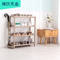 Lins Wood Industry Simple Doorway Shoe Rack Bedroom Home Close to wall Entrance Small Multilayer Containing Shelve LS790