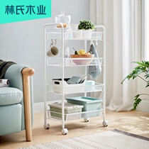 Lins wood industry Nordic minimalist shelving bedroom Dormitory Bed Tail Bed side small cart accommodating shelf LS092