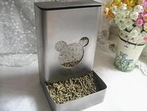 Anti-planing anti-urine stainless steel grass rack pet food bowl Chinchilla rabbit Dutch pig automatic feeder herbivorous dual-purpose
