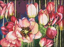 Cross stitch electronic drawings 484 mixed color ink flower 280W * 207H39 color XSD source file