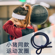 (piggy cog) sports adult horsetail head rope child hair dressing lady strong pull without injury the hair ring rubber band