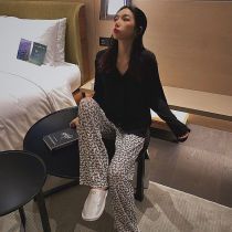 Net red pajamas female spring and autumn Modal cotton can be worn outside cotton home clothes student long sleeve trousers casual two-piece set