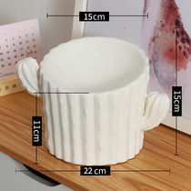 (New)Store managers own use-Cactus cat bowl Ceramic protection cervical spine high foot bowl Cat food bowl anti-knock