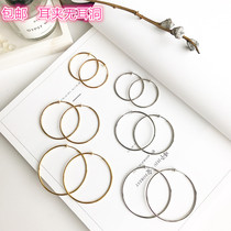 Ear clip without earbughole Women and America Fashion Personality Large Circle Circle Cirque Ring Earrings retro ear ring Advanced sensation Little crowdsourced