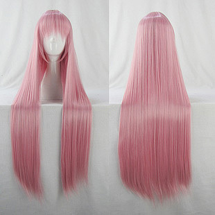 taobao agent Wig, fuchsia straight hair, cosplay, 1m, 100cm