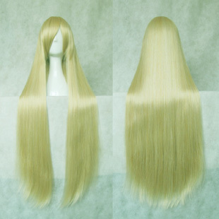 taobao agent Wig, cross-country vehicle, laptop, golden straight hair, cosplay, 1m, 100cm