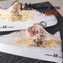 Excluding shoes] LL Tide people hand-painted shoes DIY custom air force AF1 comic graffiti love couple theme of life