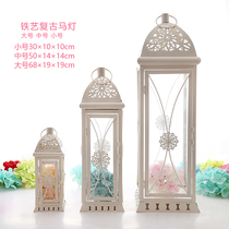 European-style wrought lantern Candlestick wedding props wedding welcome area ornaments retro lantern wedding Lantern Road lead