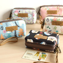 Cute small and practical waterproof Oxford cloth hand pocket pocket double zipper card bag coin bag