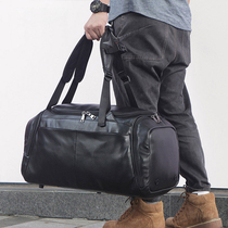 New genuine leather double shoulder bag Hand slanted satchel buns headlining Bull Leather Short Travel Packing Shoes Luggage Bag Fitness Bag