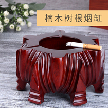 (Ying Yu) Nangmu Shugen-shaped ashtray Home Living room Office Brief about extra-large solid wood Creative New Chinese