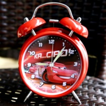 Car Story Alarm Clock Student Use Lightning McQueen Little Boy Children Metal Alarm Clock Table Mute Night Light