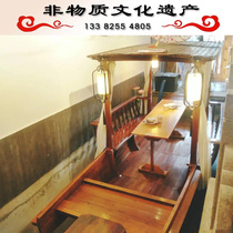 Indoor antique dining boat wooden boat wooden boat solid wood landscape water guimanlong outdoor decoration painting boat sightseeing cruise boat