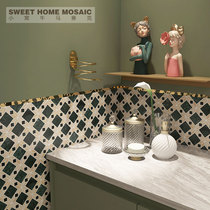 Stone mosaic background wall retro homestay marble parquet balcony bathroom non-slip floor tile toilet tile
