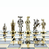 Noble Rider Chess Suit Brass Nickel Blue Chessboard Metal Pendulum room Decorative Eurostyle
