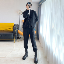 Zhu slag new three-piece casual short suit suit suit spring and autumn fashion vest pants ruffle handsome tide flow