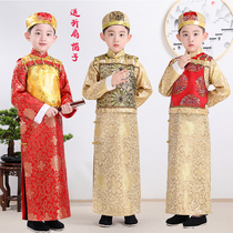 Childrens ancient costumes Qing dynasty Baylor clothes boys Manchu costumes young men ethnic style palace costumes