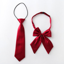 Childrens school uniform tie boy primary school student collar flower wine red kindergarten Garden dress small tie Big Red Girl