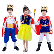 Prince costume children Halloween king cosplay dress up for makeup prom dress White Snow Princess acted out