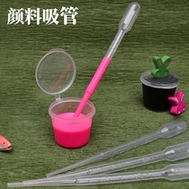 Hand-painted pigment straws watercolor dye dropper with scale experimental equipment preschool drop painting color matching tool