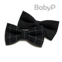 Black bow tie boy baby baby bow tie 100 days old black and white plaid bow tie