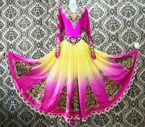New ethnic dance costumes a large number of ethnic yellow Uyghur stage clothes Special