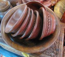 Pakistani national specialty handicrafts imported walnut wood handmade rice set Bowl environmental protection