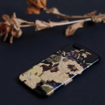 Mountain and SANHE lacquerware big lacquer mobile phone shell iPhone12promax hand painted lotus lacquered with hand gift