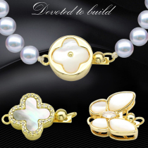 Pearl Necklace Buttoned Diy Handmade Accessories Bracelet Clasp Shell Sculptures buckle Link Buttoned Butterfly Flowers