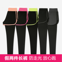 Yoga pants girl high elasticity tight thin dry gym running holiday two pieces of pants wearing sports fitness pants