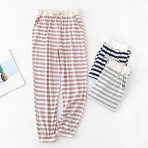Spring and autumn days Striped Sleeping Pants Female closing bunches Home Pants Modale Elastic 90% Long Pants Yoga Pants Home