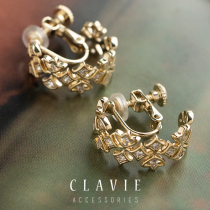 Ear clip c shape No earbuds Ear Nail Woman Autumn Winter No Pain C Type Small Half Circle Circle Snowflake 4 Leaf Grass Retro High Level