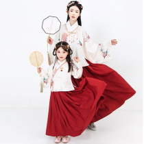 Pro-Submount Handsuit Mother Girls Spring and Autumn New China Wind suit Skirt Little Girl Children Ming-Made Ancient Dress Rehearsal