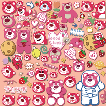 Cartoon cute strawberry bear sticker suitcase suitcase Laptop phone case Water cup book sticker