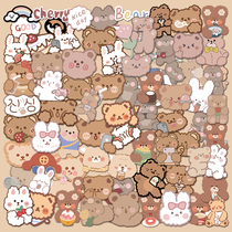 90 cartoon bear rabbit stickers luggage suitcase laptop phone case iPad water cup sticker