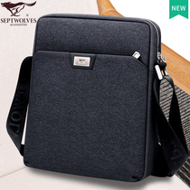 Seven Wolves Mens Bag Single Shoulder Bag Mens Bag Sloped Satchel Bag Oxford Cloth 2021 New Tide Canvas Casual Little Backpack
