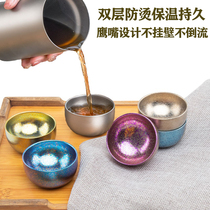 Must have pure titanium travel tea set outdoor portable eagle mouth tea maker camping equipment set ultra-light camping cooker