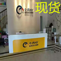 Kindergarten Front Desk Arc Reception Desk Bar Desk Desk Collection Silver Desk Consultation Desk Training School Yingbin Bar Desk Front Desk Desk
