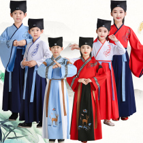 Childrens costume Hanfu performance costume boy opening ceremony National school dress girl primary school students recite book children performance costumes