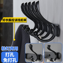 Shelf hook for clothes hanging Nordic wall adhesive hook row hook perforated wall hanger stainless steel door hook