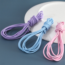 Colored thin round jump rubber band clothing drawstring elastic high elastic beef tendon rope rubber belt clothing accessory belt buckle