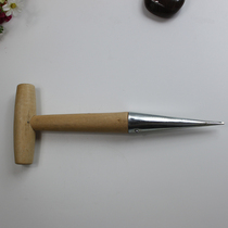 Interesting gardening wooden handle wrought iron planting hole nursery soil puncher g129