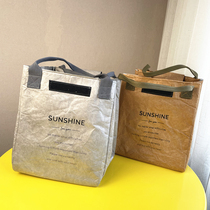 Original environmentally friendly DuPont paper folds hot and cold insulation portable portable bag Nordic large-capacity waterproof lunch box handbag