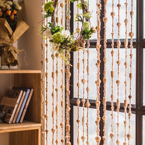 (Juhan)Wooden bead curtain custom decorative curtain door curtain partition curtain Solid wood bead handicraft INS